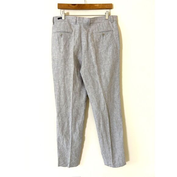 Joseph Abboud Men's 100% LINEN Dress Pants Slim Fit Size 34x34 light Grey NEW‎ - Picture 2 of 9